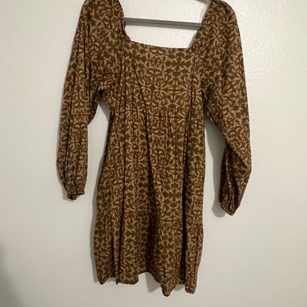 Universal Thread Olive and Pink Smocked Dress